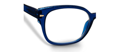 Blue eyeglasses on a white background