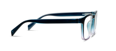 Blue eyeglasses on a white background