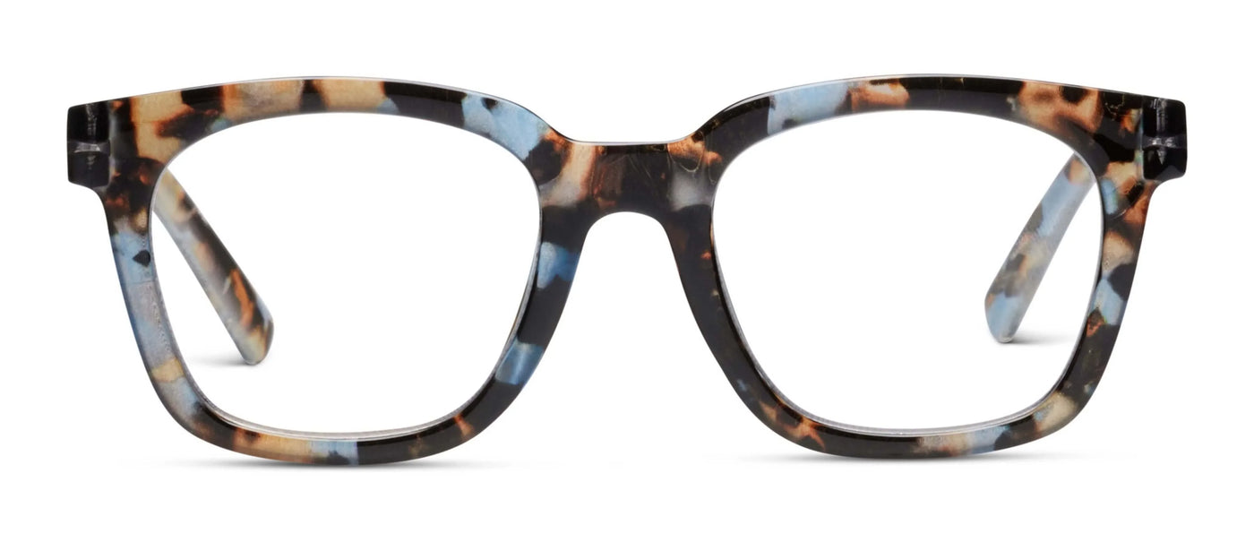 Tortoiseshell glasses on a white background