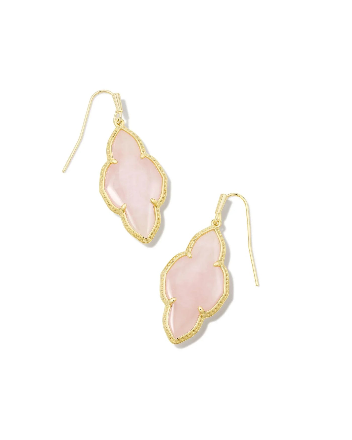 Kendra Scott Abbie Earrings in Gold Rose Quartz