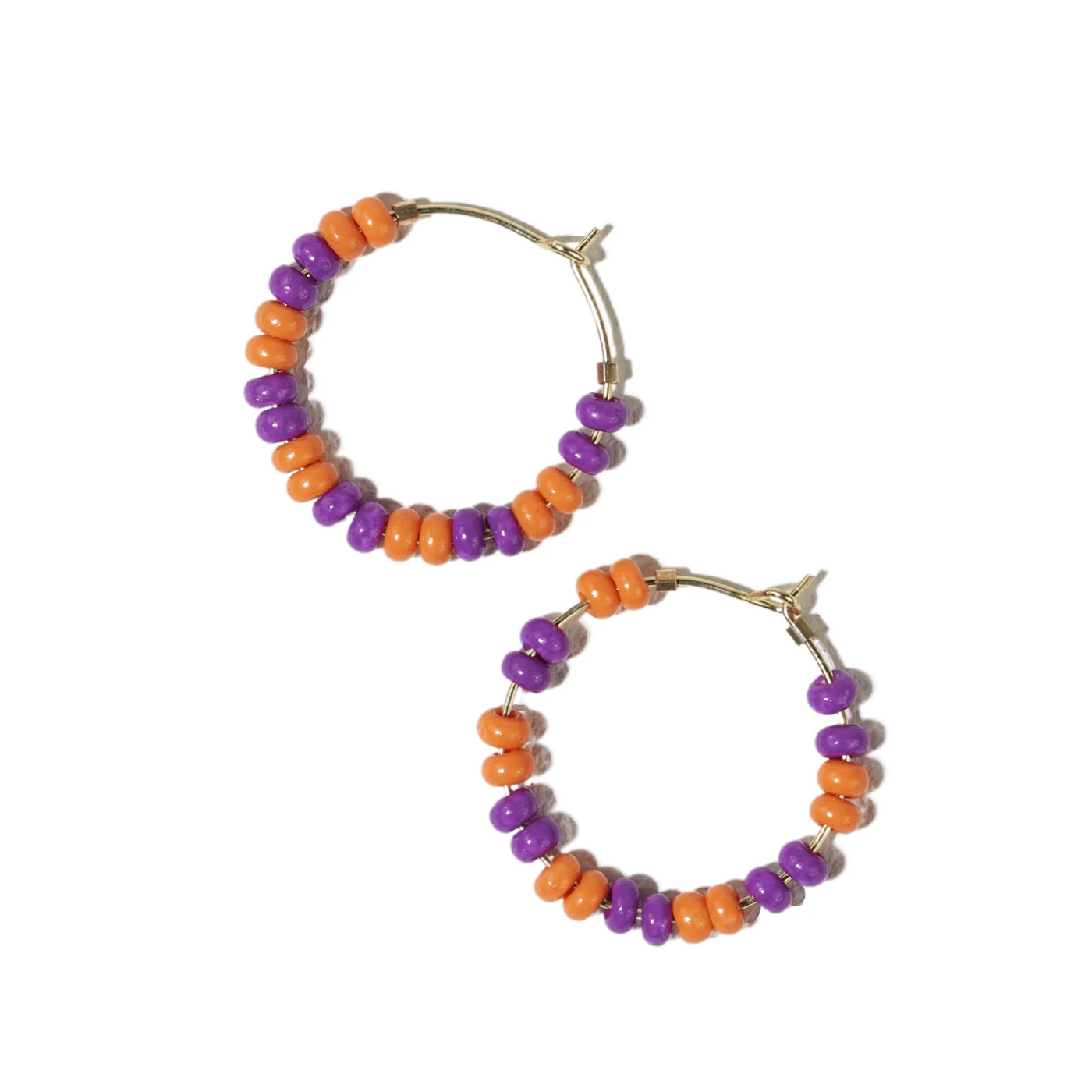 Victoria Orange + Purple Hoop Earrings