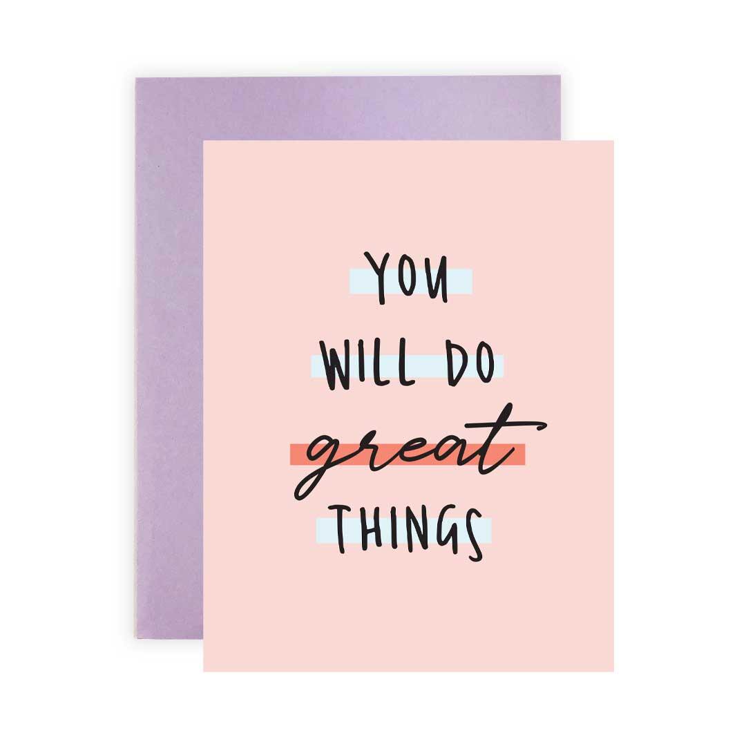 Do Great Things Colorblocks Greeting Card | Fruit of the Vine Boutique 