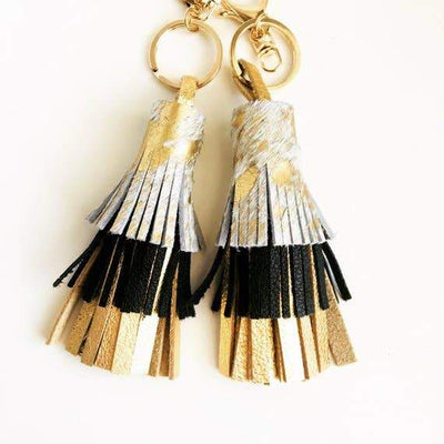 Abby Genuine Leather Tiered Tassel Keychain - Fruit of the Vine