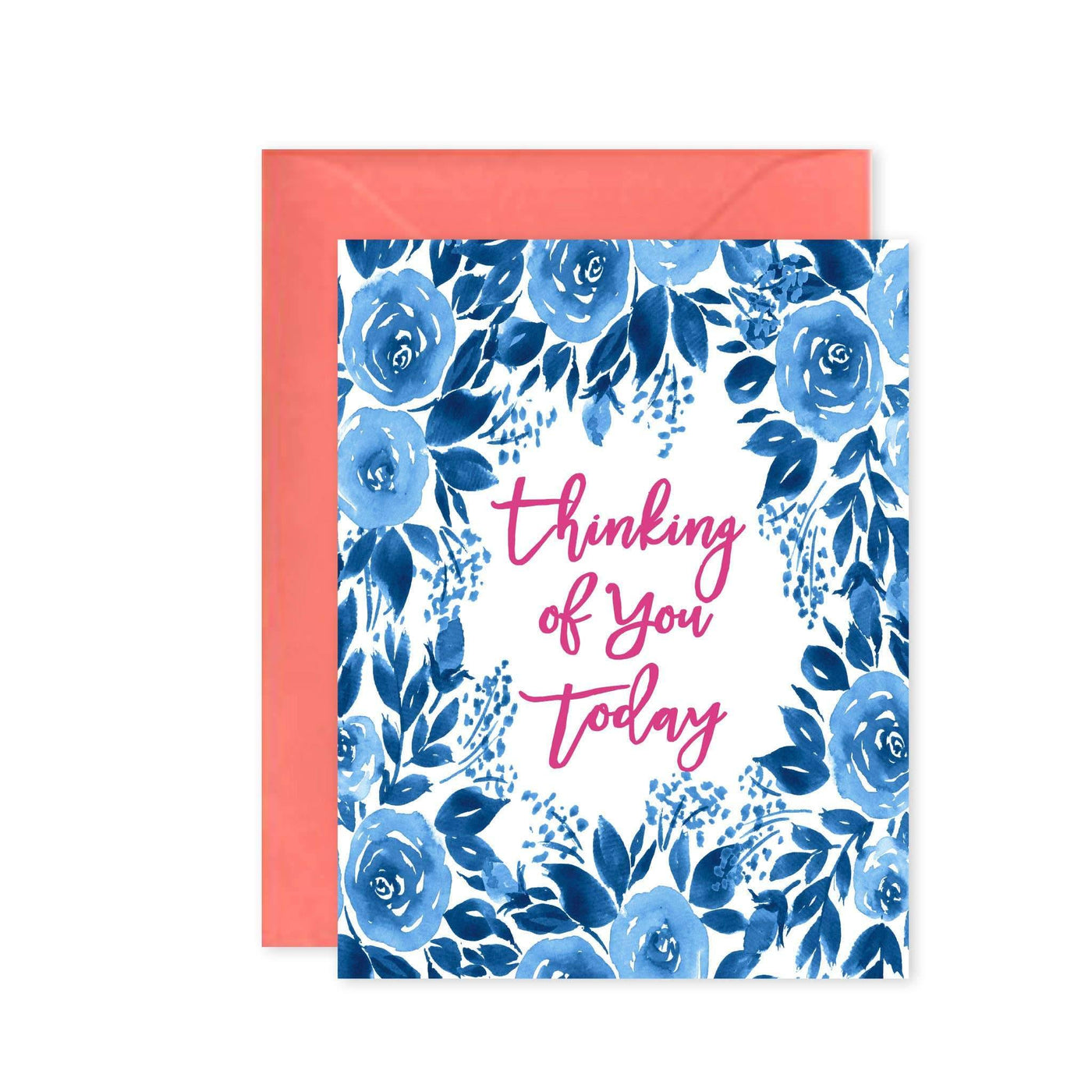 Thinking of You Blue Floral Greeting Card | Fruit of the Vine Boutique 