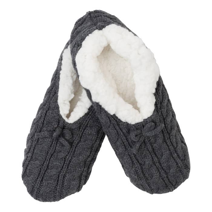Knit Sweater Slippers in Gray - Fruit of the Vine