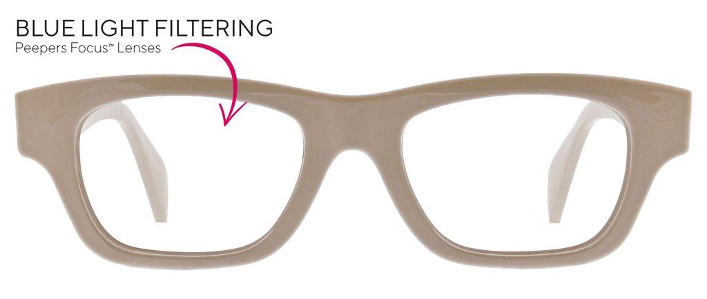 Scandi Blue Light Readers in Taupe | Peepers | Fruit of the Vine Boutique 