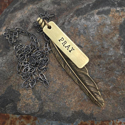 Bronze Wandering Feather Necklace | Fruit of the Vine Boutique 