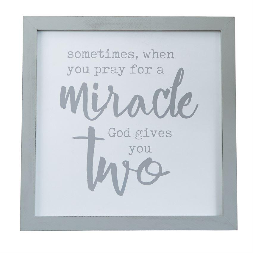 God Gives You Two Twin Wood Plaque - Fruit of the Vine