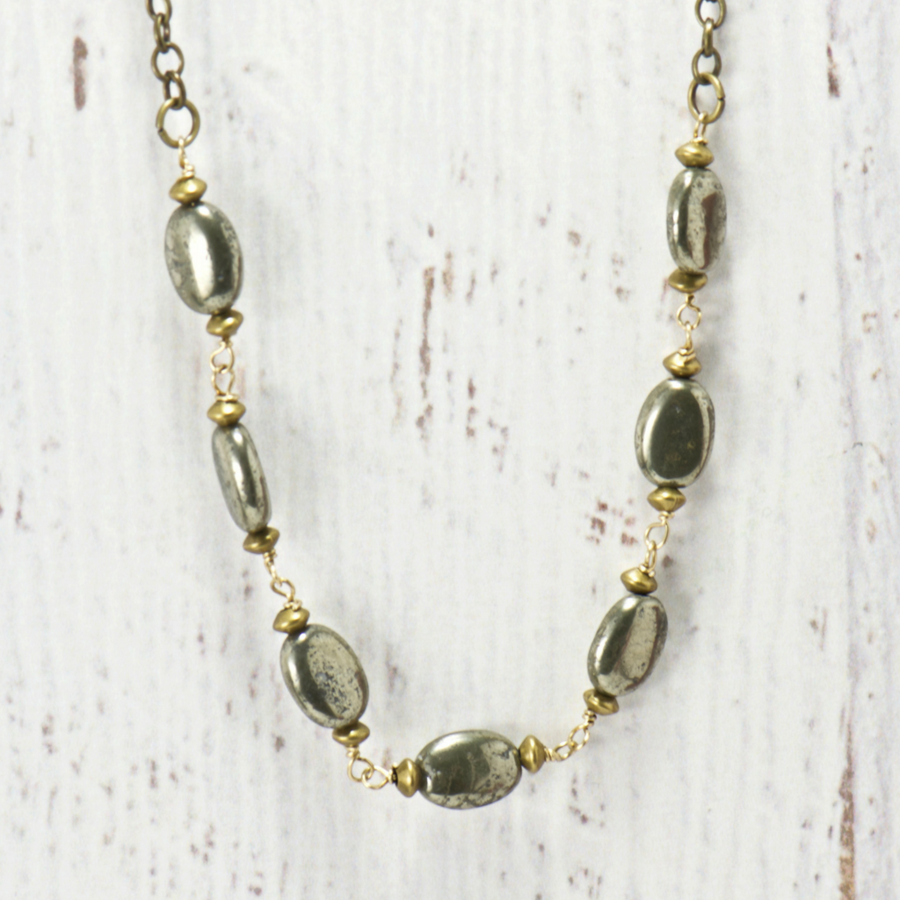 Gypsy Pyrite Necklace | Fruit of the Vine Boutique 