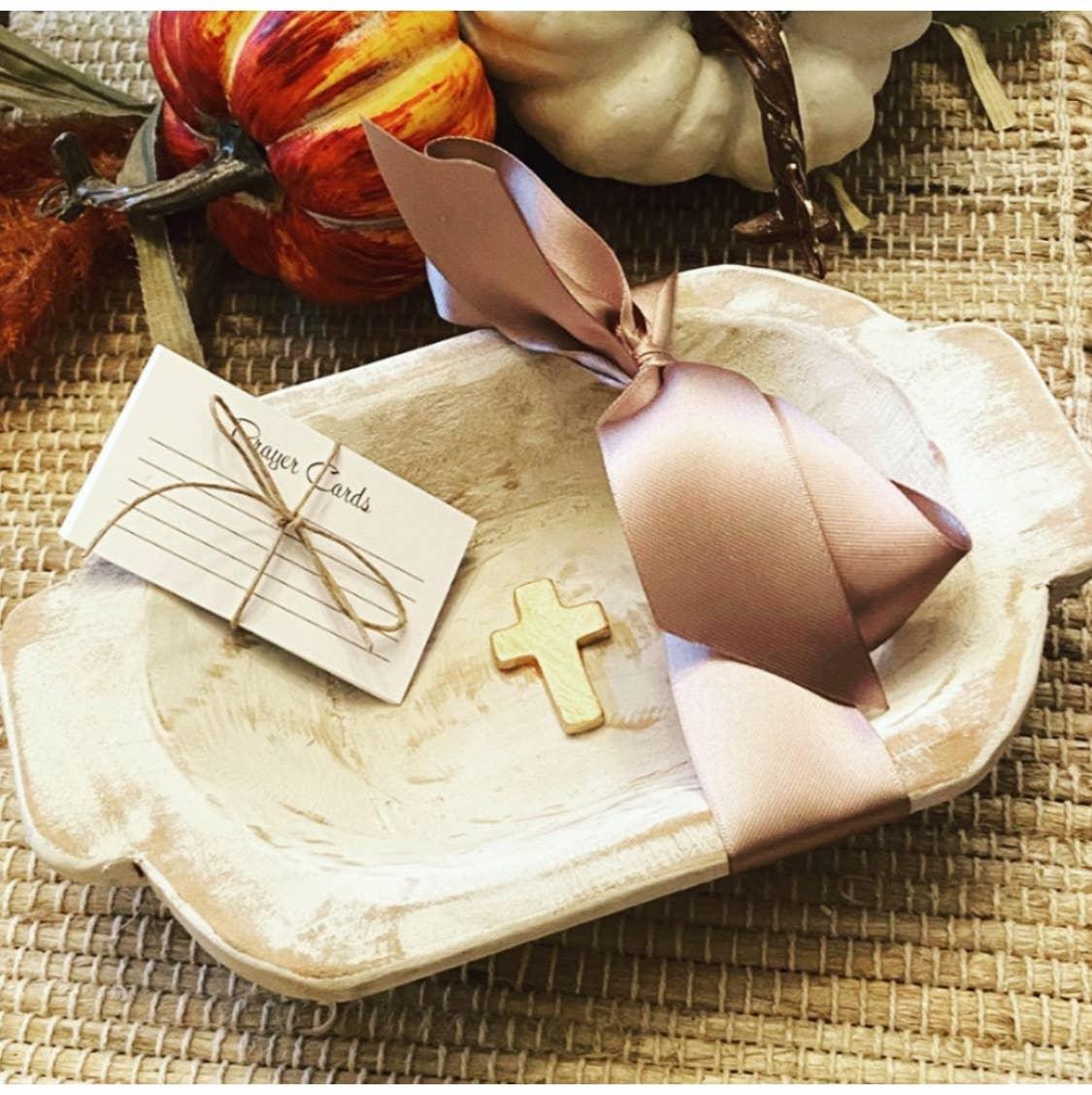 Rouge 225 - Whitewashed HandCarved Prayer Bowl | Fruit of the Vine Boutique 