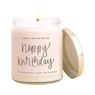 Happy Birthday Soy Candle | Sweet Water Decor | Fruit of the Vine Boutique 