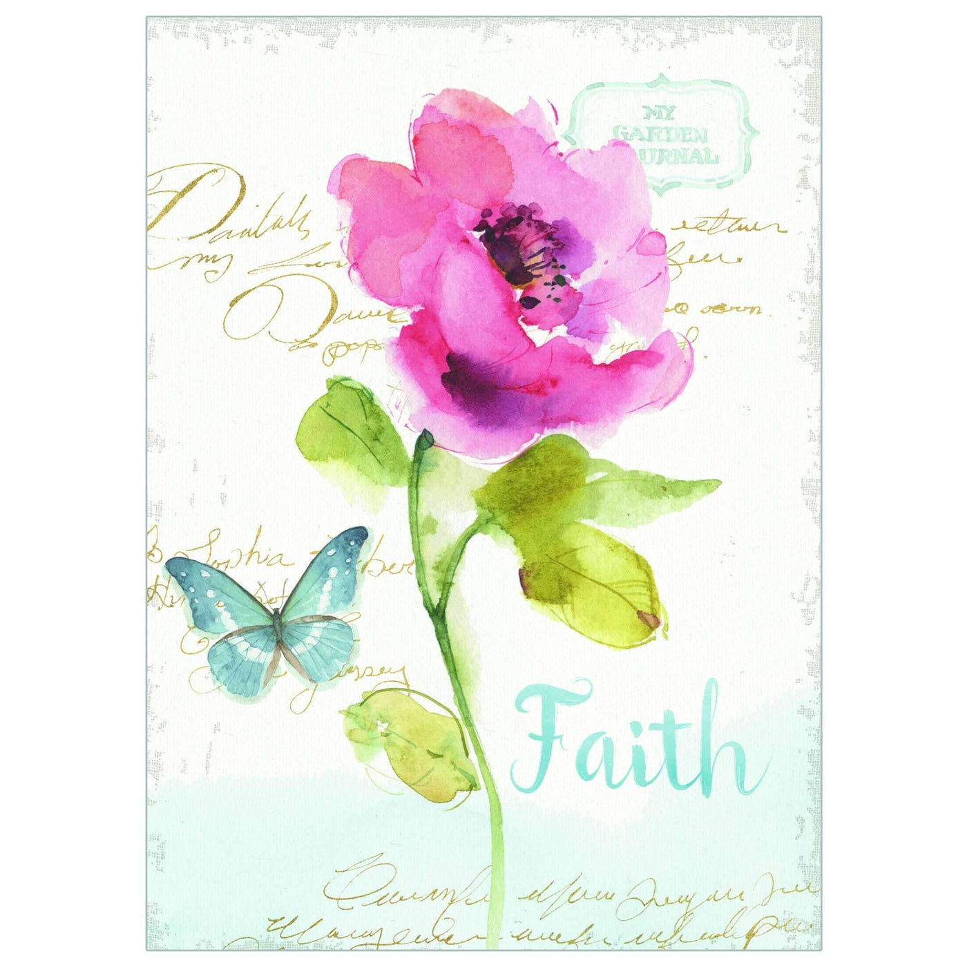 Pink Flower & Butterfly Encouragement Scripture Card | Fruit of the Vine Boutique 