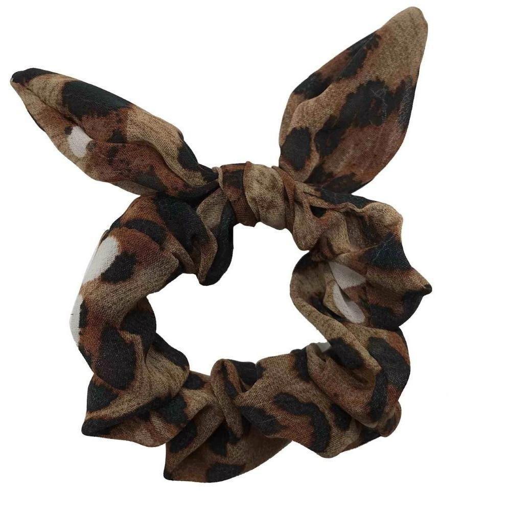 Leopard Print Bow Scrunchie | Fruit of the Vine Boutique 