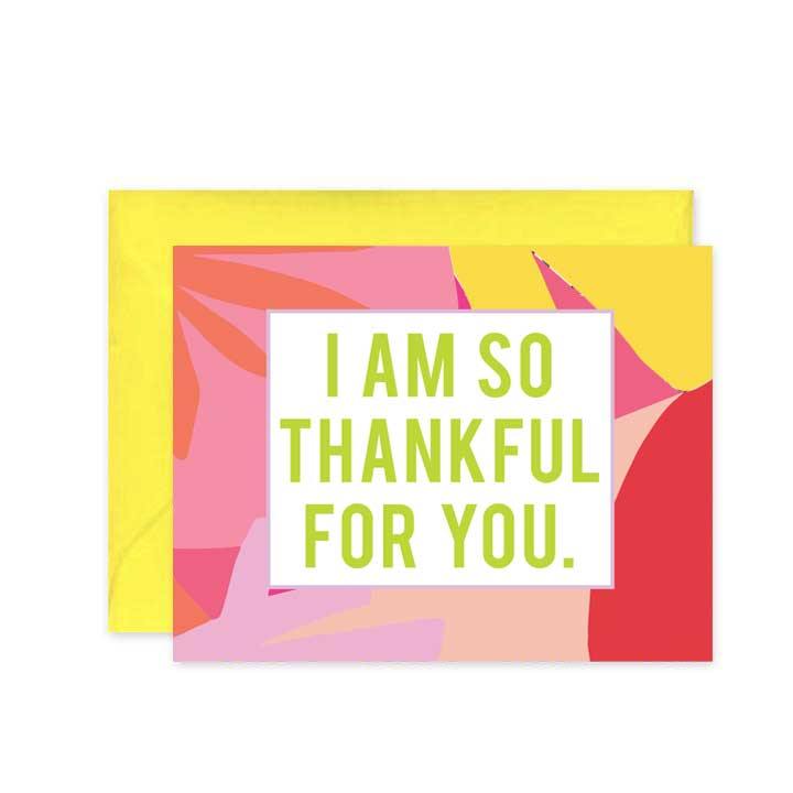 So Thankful For You Abstract Greeting Card | Fruit of the Vine Boutique 