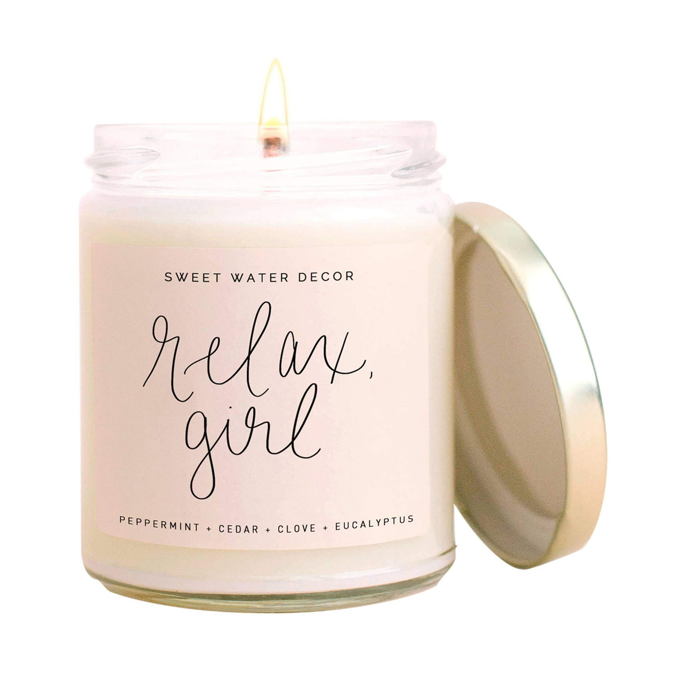 Relax, Girl Soy Candle | Sweet Water Decor | Fruit of the Vine Boutique 