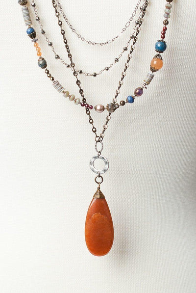 Awaken Leather Multistrand Collage Necklace | Fruit of the Vine Boutique 
