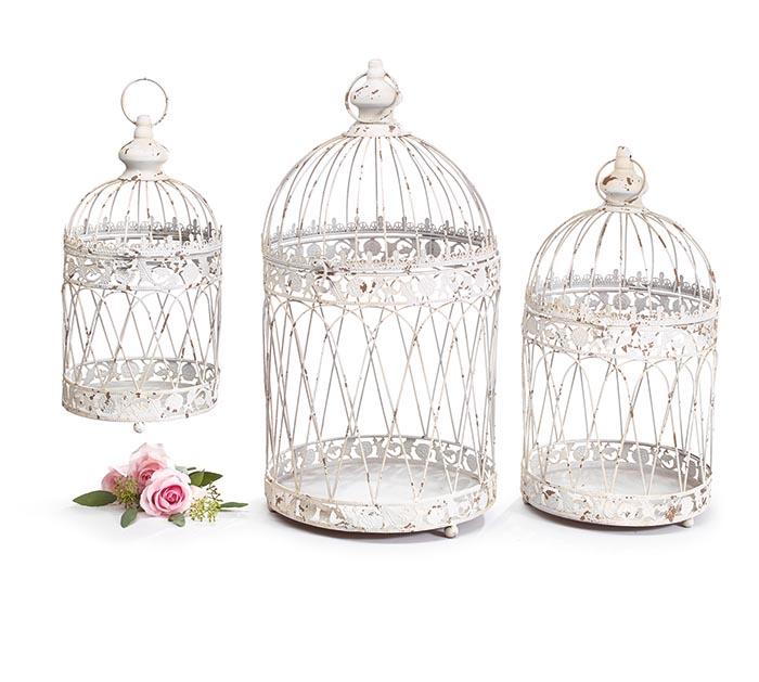 Rustic White Bird Cages - Fruit of the Vine