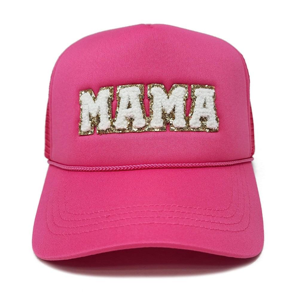 Chenille Glitter "MAMA" Trucker Hat | Fruit of the Vine Boutique 