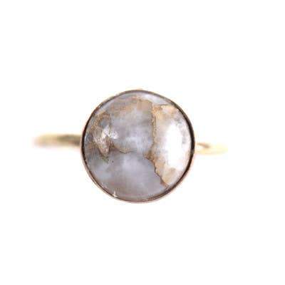 Large Copper Calcite Ring in Goldfill - Fruit of the Vine