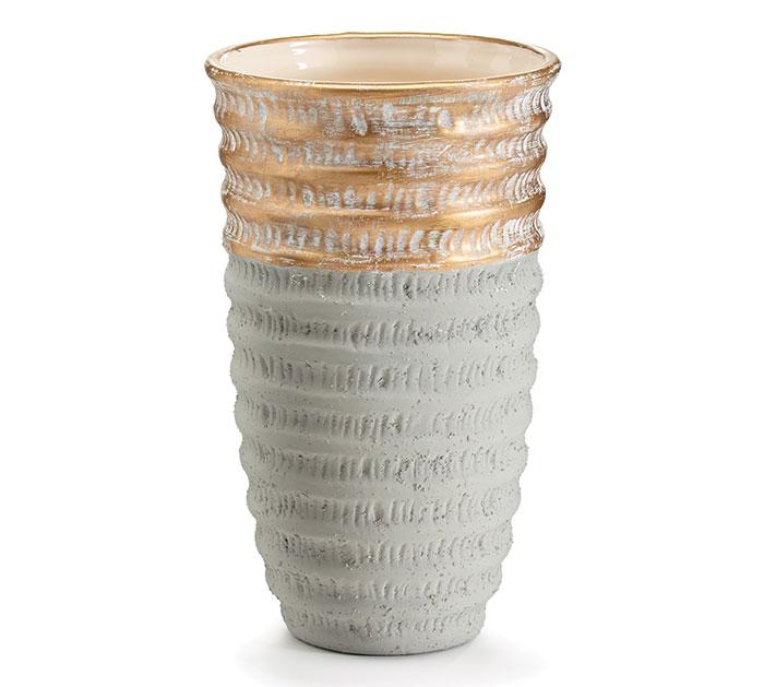Gray and Gold Vase - Fruit of the Vine