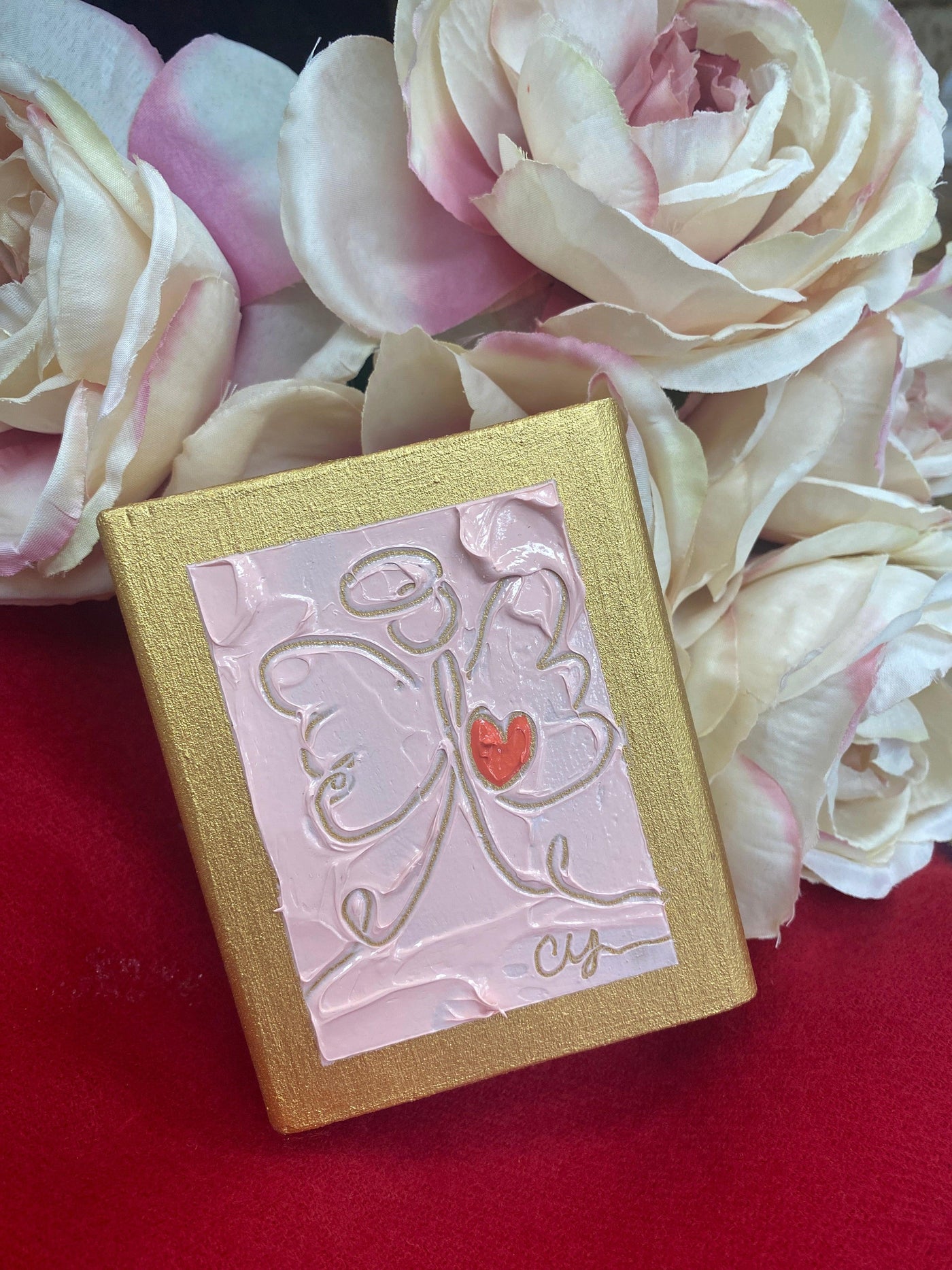 Pink “Angel of Hope” Block | Christie Younger Art | Fruit of the Vine Boutique 