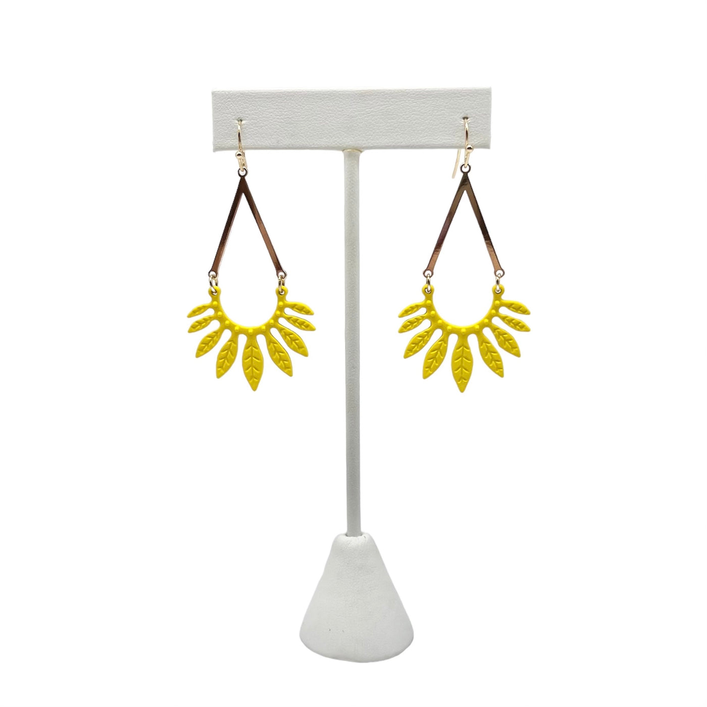 Yellow Leaf accented earrings