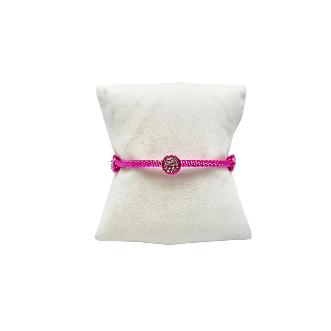 Hot Pink Rhinestone Stud Cuff Bracelets