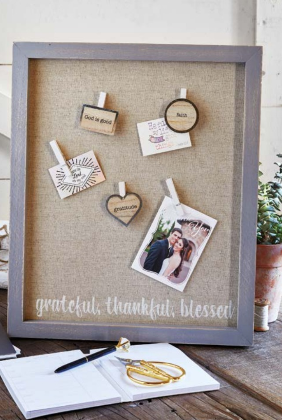 Grateful, Thankful, Blessed Framed Magnetic Board | Fruit of the Vine Boutique 