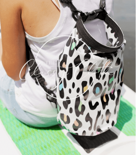 Water proof Dry Bag Backpack in Fun Leopard | Fruit of the Vine Boutique 