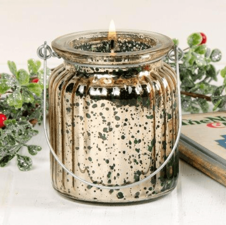 Balsam Fir Silver Mercury Glass Candle | Fruit of the Vine Boutique 