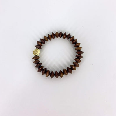 Brown conical beaded bracelet with an Anchor beads trademark bead