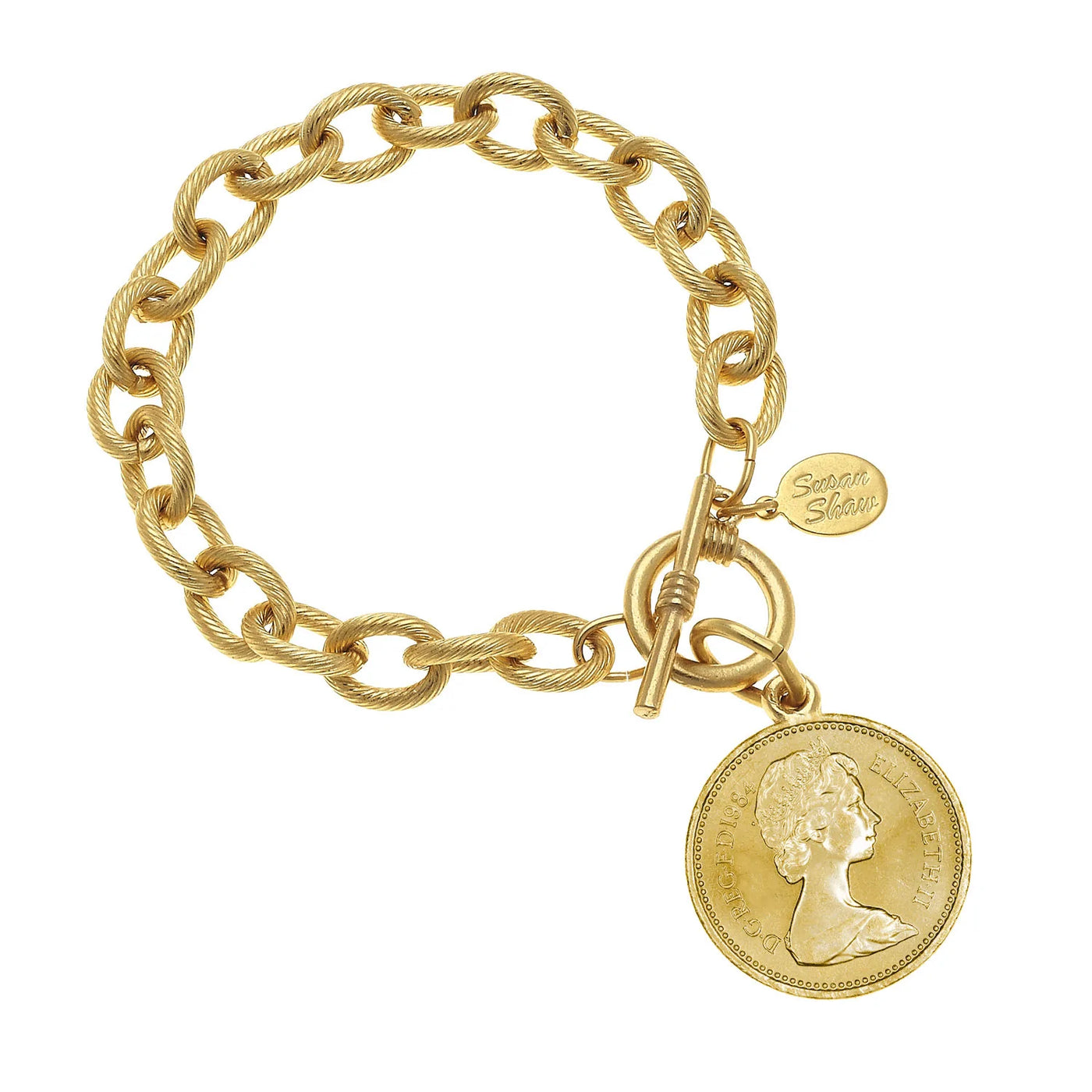 Queen Elizabeth II Coin Chain Bracelet by Susan Shaw