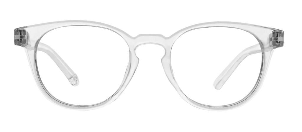 Front view of clear frame blue light readers