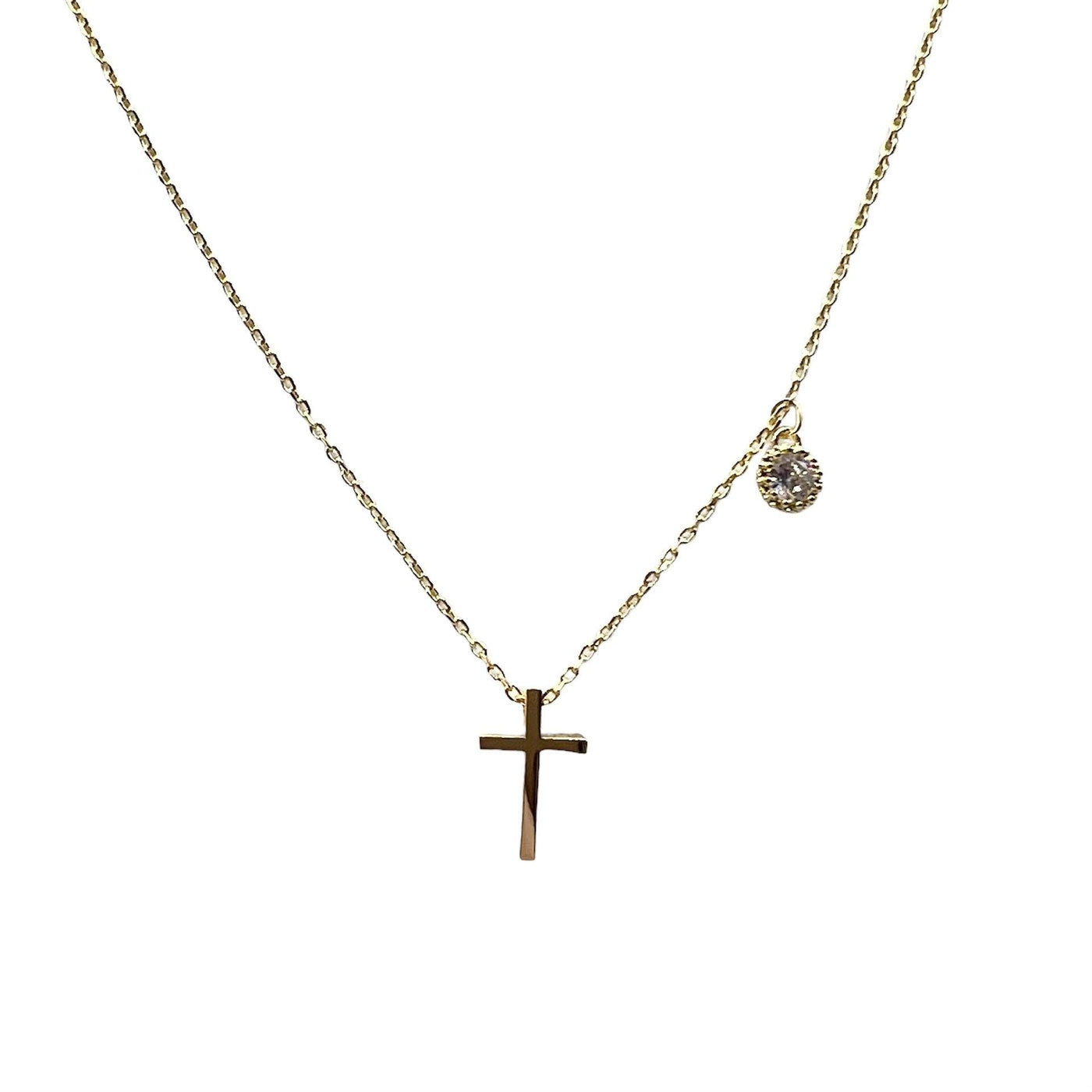 Cross and Crystal Charm Necklace | Fruit of the Vine Boutique 