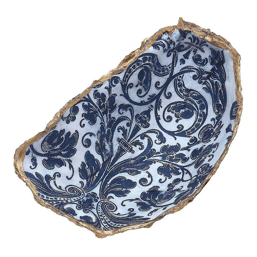 Decoupage Chinoiserie Oyster Trinket Dish | Fruit of the Vine Boutique 