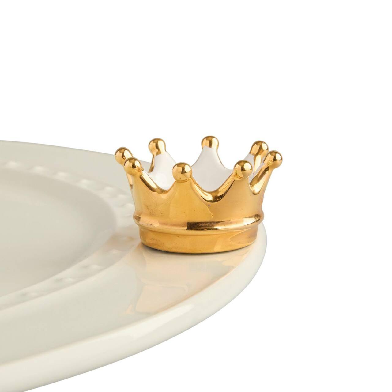 Metallic gold painted crown mini for Nora Fleming dishes