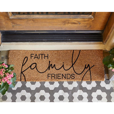 Faith family friends coir door mat