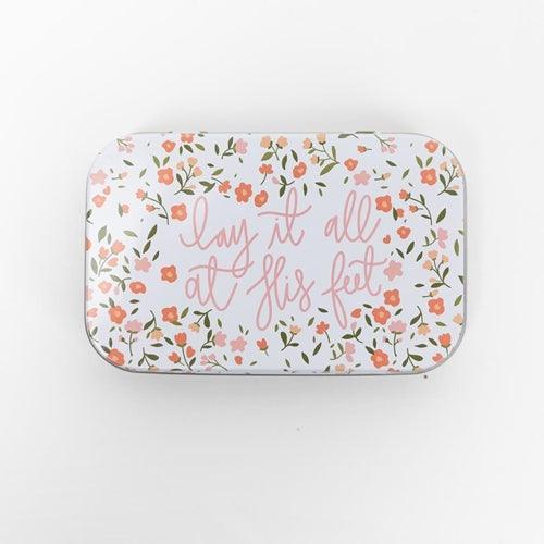Lay It All At His Feet Prayer Card Tin | Fruit of the Vine Boutique 