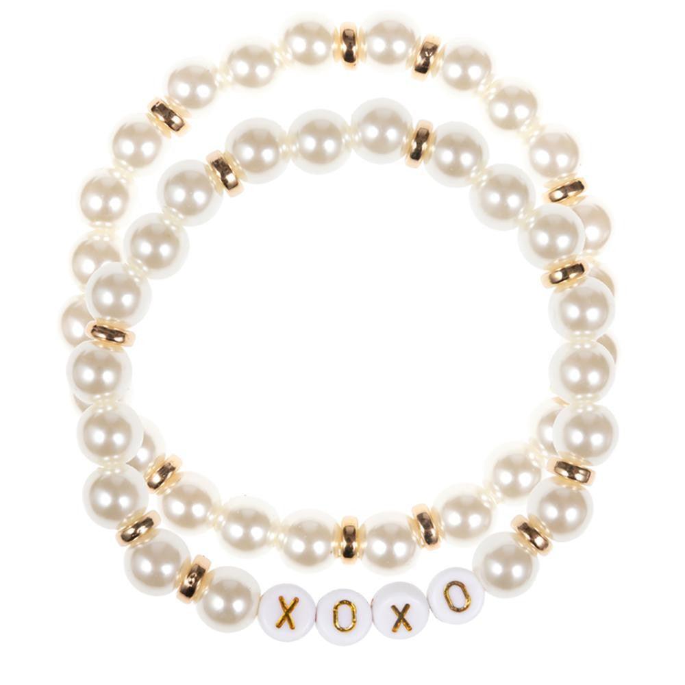 XOXO Pearl Beaded Stretch Bracelets | Fruit of the Vine Boutique 