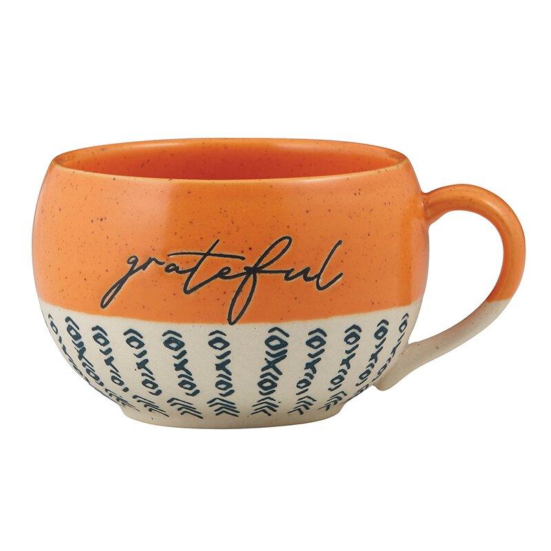 Orange half glazed mug 
