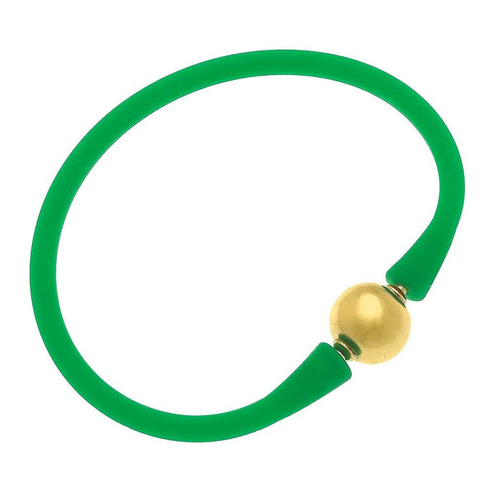 Green and gold bead bali bracelet
