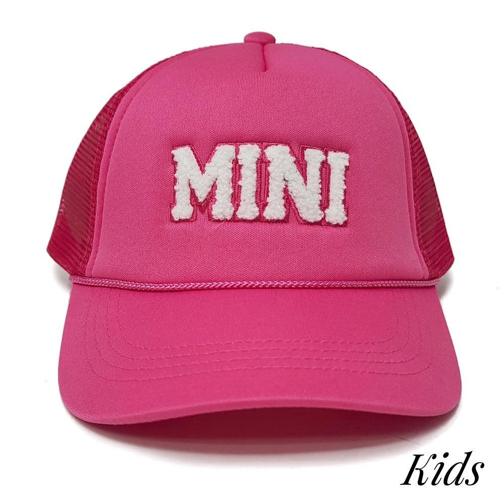 Kids Chenille Glitter "MINI" Trucker Hat | Fruit of the Vine Boutique 