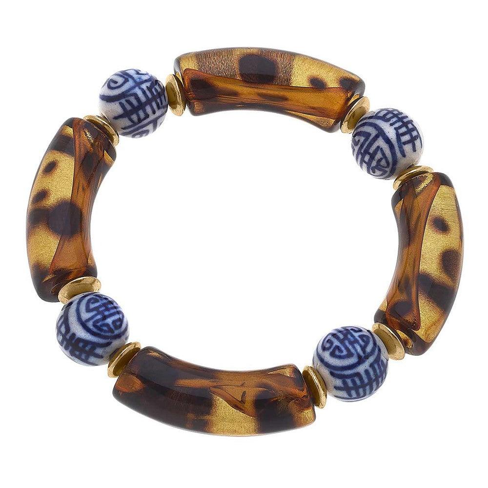 Acrylic Bamboo Bracelets with Chinoiserie Beads | Fruit of the Vine Boutique 