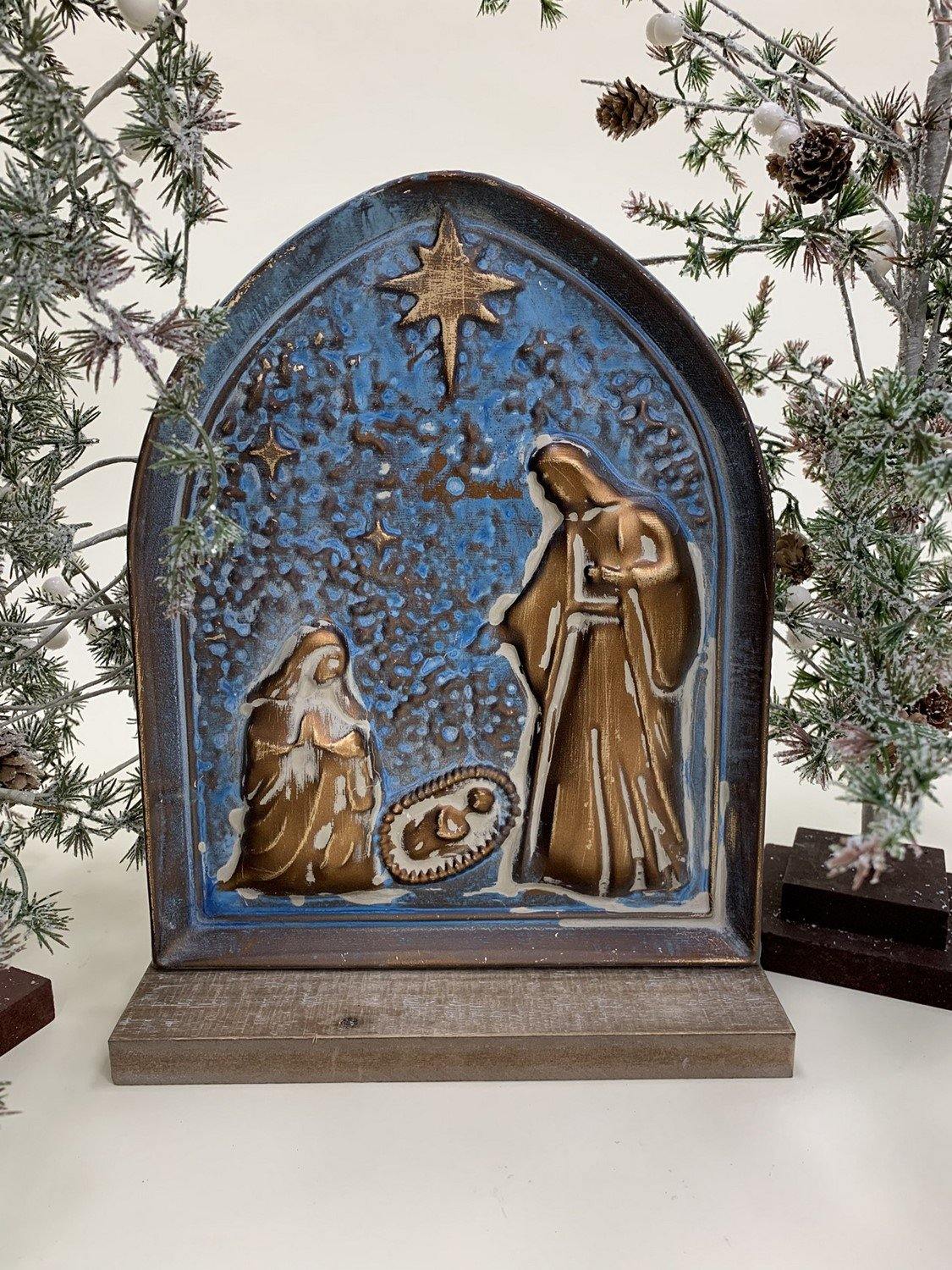 Metal Nativity Tabletop Plaque | Fruit of the Vine Boutique 