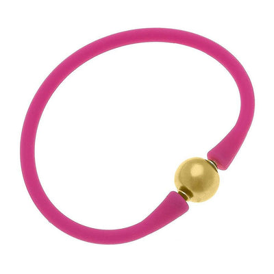 Magenta and gold bead bali bracelet