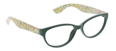 Green pointed round frames with floral arms