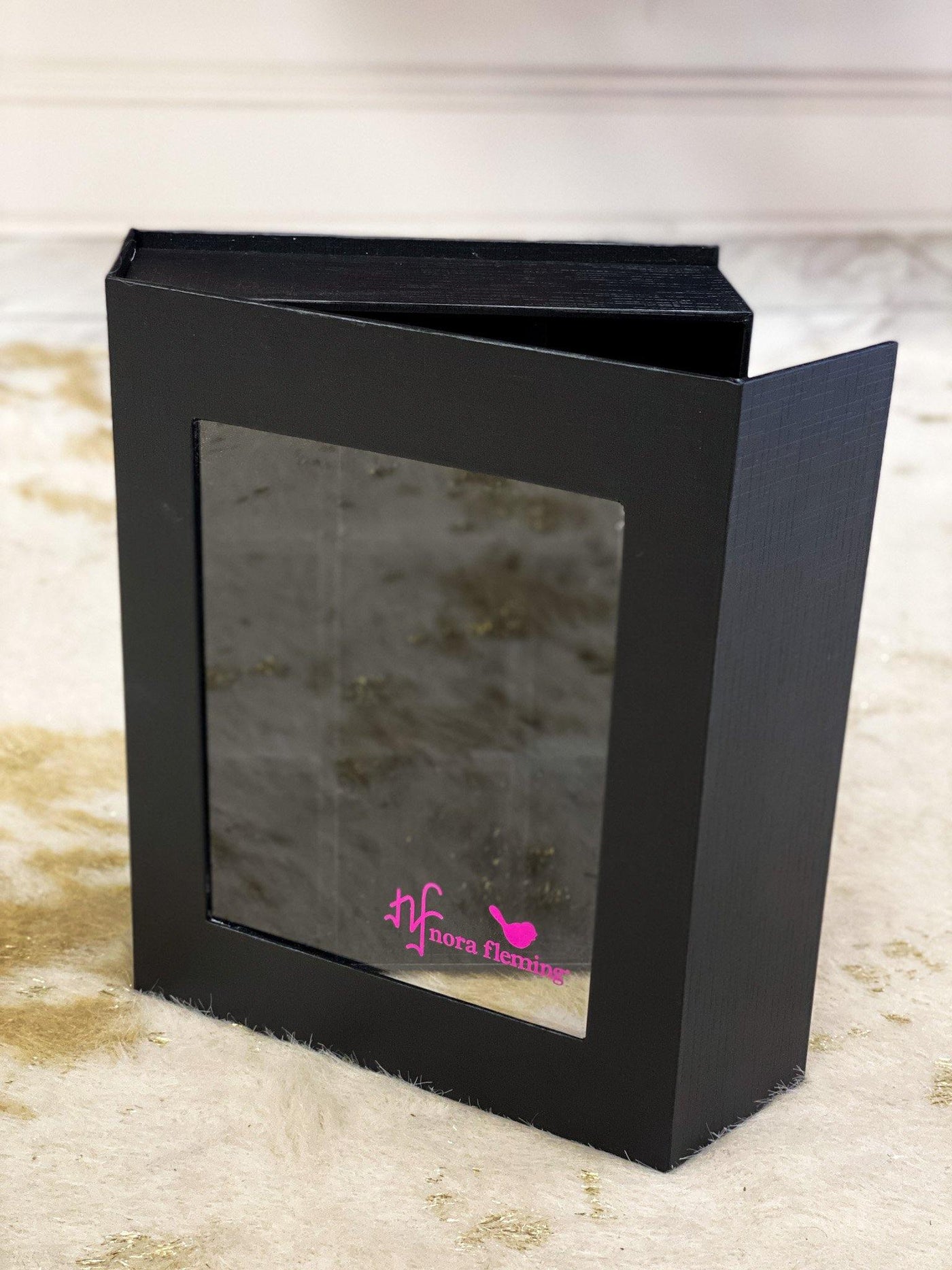 Black cardboard keepsake box for storing minis