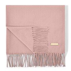 Pale pink fringe end blanket scarf