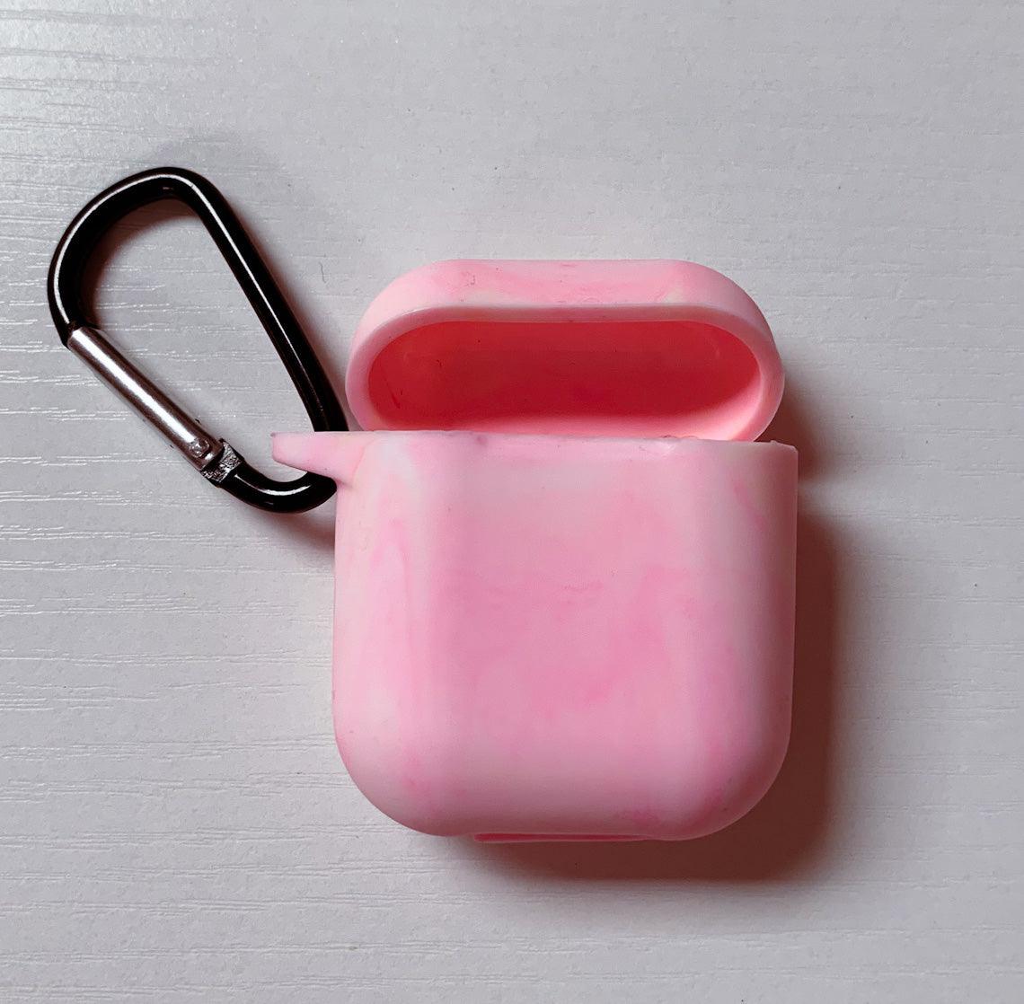 Pink Marble Silicone Earbud Case | Fruit of the Vine Boutique 
