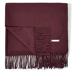 Plum purple fringe end blanket scarf